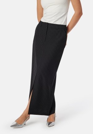 BUBBLEROOM Slit Tailored Skirt Black/White 38