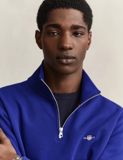 Gant Reg Shield Half Zip Sweat Blue XXL