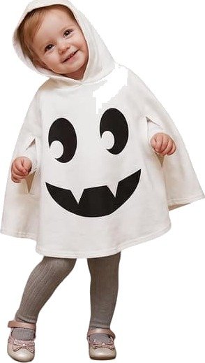 Halloween Spøkelseskostyme til Baby med Hette Hvit A
