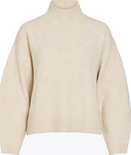 Vila Sia Long Sleeve High Neck Knit Pullover Hvit S Vila Sia Long Sleeve High Neck Knit Pullover Hvit S