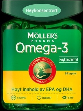 Møllers Omega 3 høykonsentrert 80 kapsler Møllers Omega 3 høykonsentrert 80 kapsler