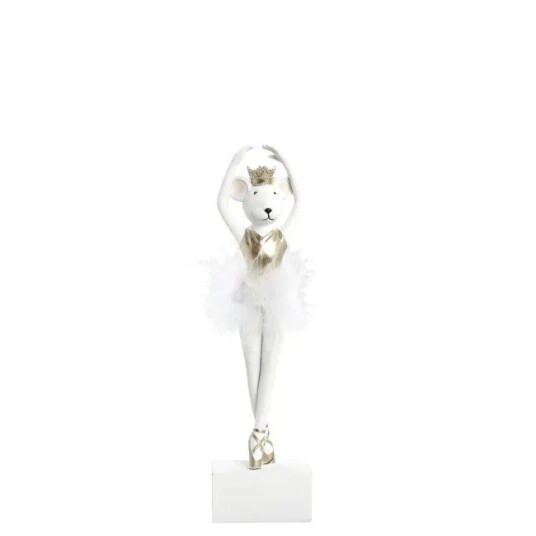 LENE BJERRE Salinna mus 25,5cm hvit/gull