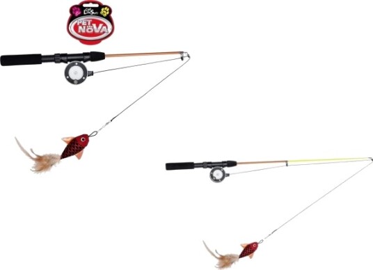Aqua Nova Pet Nova Teleskopisk Fiskestang Med Liten Fisk