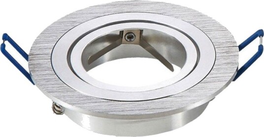 V Tac V Tac MR16 eller GU10 Downlight sett   Uten lyskilde børstet aluminium Hull: Ø7,5 cm Mål: Ø9,1 cm   Sokkel : MR16