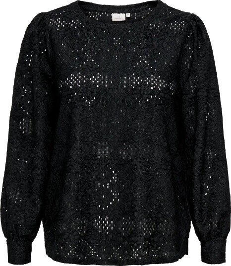 ONLY Carmakoma Carhellen L/S O Neck Blouse Jrs Bf   BLACK   50 52