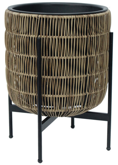 Wicker Blomsterkrukke på stativ 38x38xH49 cm Lysebrun