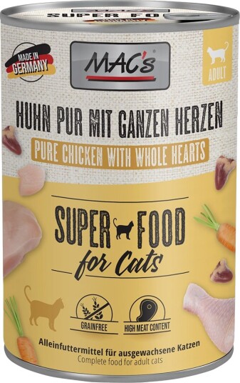Mac´S Cat Kylling Pur Med Hele Fjærkrehjerter 6 X 400 G Mac´S Cat Kylling Pur Med Hele Fjærkrehjerter 6 X 400 G