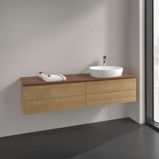 Villeroy & Boch Antao Servantskap med 4 skuffer 160x50x36 cm m/lys Eik/Valnøtt Villeroy & Boch Antao Servantskap med 4 skuffer 160x50x36 cm m/lys Eik/Valnøtt