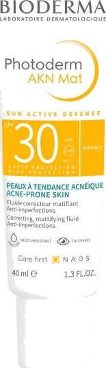 Bioderma Photoderm Akn Mat Fluide Solkrem SPF30 for fet og akneutsatt hud 40 ml