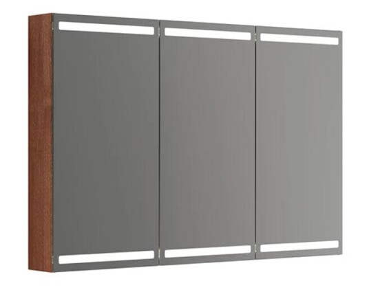 Dansani Calidris Parallel Speilskap 120cm 3 Dører / Rødbrun eik