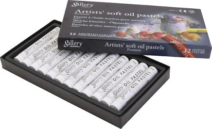 Gallery Oljepastell 7 cm 11 mm Hvit 12 stk