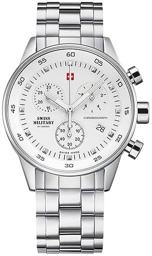 Swiss Military by Chrono Dameklokke 34005.02 Classic Hvit/Stål Ø36