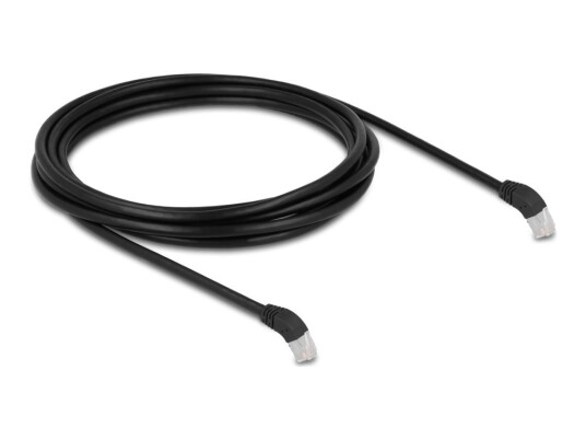 Delock Koblingskabel Rj-45 Hann Vinklet Til Rj-45 Hann Vinklet 3 M 6 Mm S/Ftp Cat 6A Med Støvel Halogenfri Svart