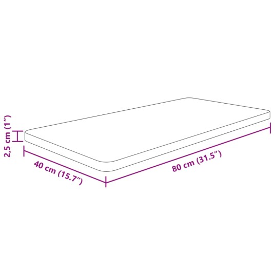 Benkeplate til bad 80x40x2,5cm ubehandlet heltre eik