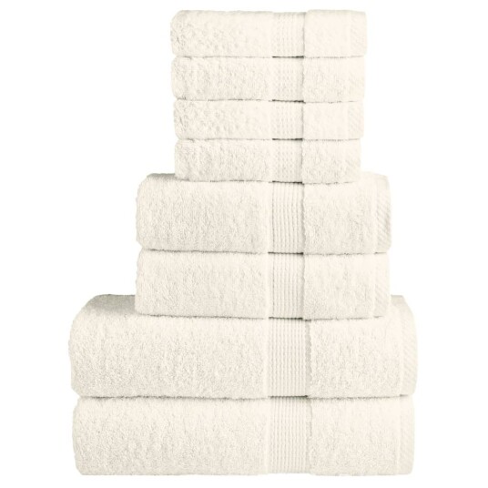 Premium håndklesett 8 deler SOLUND kremhvit 600 g/m2 Premium håndklesett 8 deler SOLUND kremhvit 600 g/m2