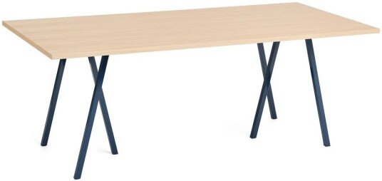 Hay Loop Stand spisebord 92,5x200 cm Deep blue-clear lacq. oak