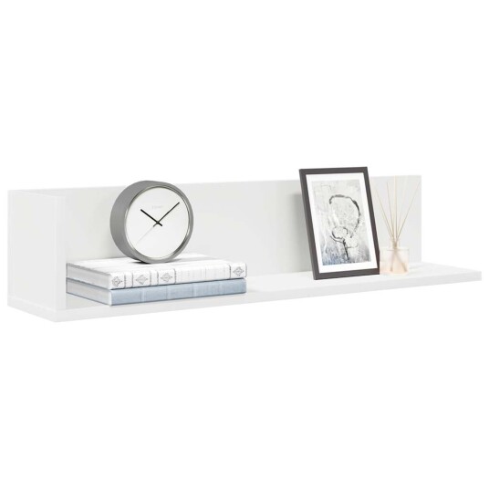 Vegghyller 2 stk hvit 75x16,5x16,5 cm konstruert tre 8721158650627 Vegghyller 2 stk hvit 75x16,5x16,5 cm konstruert tre 8721158650627