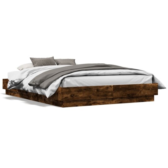Sengeramme røkt eik 140x190 cm konstruert tre 8721012276093