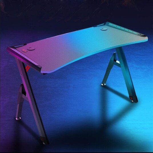 Gamingskrivebord med RGB Svart Gamingskrivebord med RGB Svart