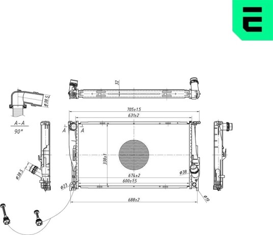 ERA 673130 Radiator motorkjøling ERA 673130 Radiator motorkjøling