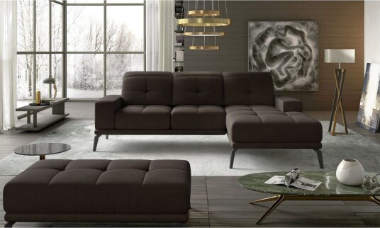Hjørnesofa Eltap Torrense 265x175x98 cm Monolith 29 Brun Høyre