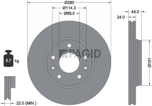 PAGID 56468NC Bremseskive PAGID 56468NC Bremseskive