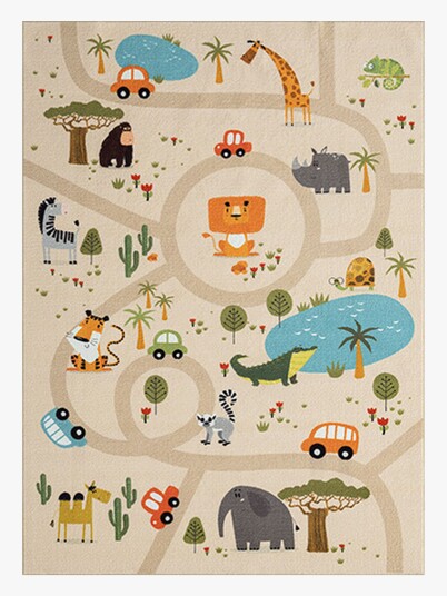Happy Kids Gulvteppe 140x200 Linne Happy Kids Gulvteppe 140x200 Linne