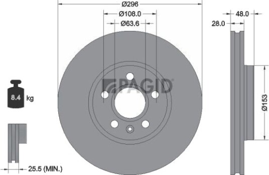 PAGID 55875NHC Bremseskive PAGID 55875NHC Bremseskive