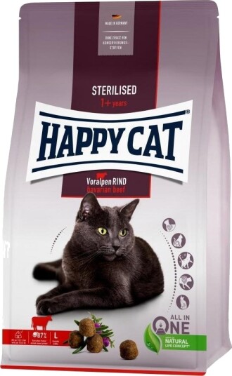 Happy Cat Sterilised Bavarian Beef Tørrfôr Til Steriliserte Katter Oksekjøtt 300 G
