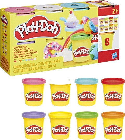 Play Doh Rainbow 8 Pack Solid 680G
