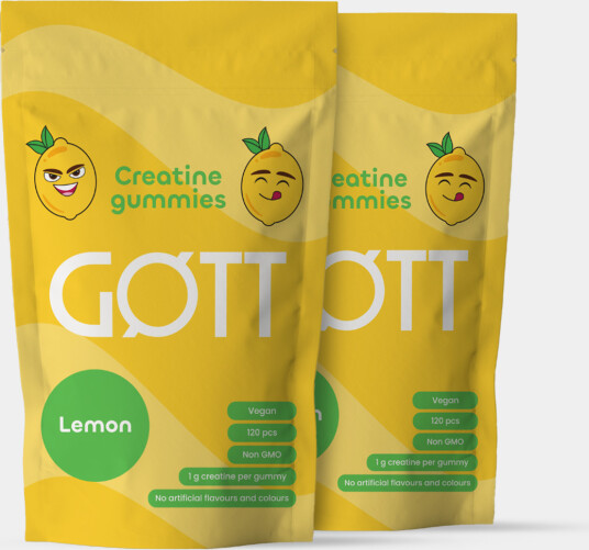 GØTT Creatine Gummies Sitron Pektin 600g 2 Pack GØTT Creatine Gummies Sitron Pektin 600g 2 Pack