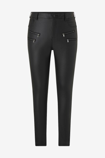 Zizzi - Jeans mJoy Coated Zip Amy PantSvart