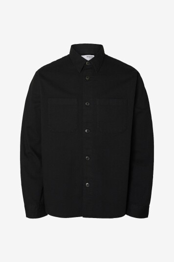 Selected HOMME - Overtreksskjorte slhTravis Twill LS - Svart