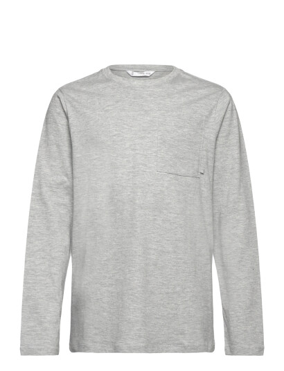 Mango Long Sleeved T Shirt With Pocket Grey 11 12