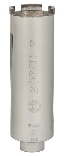 Bosch Diamanttørrborkrone G 1/2" 52 mm, 150 mm, 4 segmenter, 7 mm Bosch Diamanttørrborkrone G 1/2" 52 mm, 150 mm, 4 segmenter, 7 mm