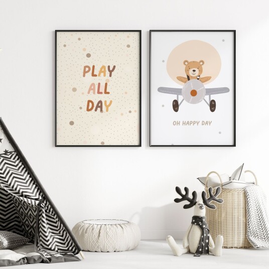 Plakat Leke og Happy Sett av 2