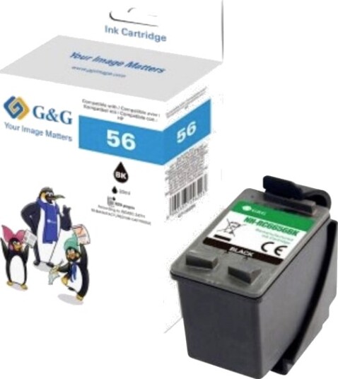 G&G HP 56 svart kompatibel blekkpatron