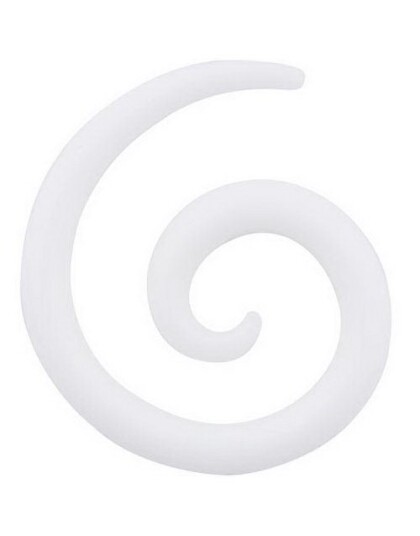 Curl Expander Hvit Silikon Ørepiercing 12 mm