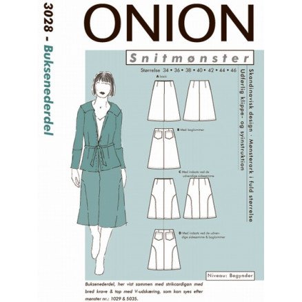 ONION Snittmønster 3028 Bukseunderdel Str 34 46