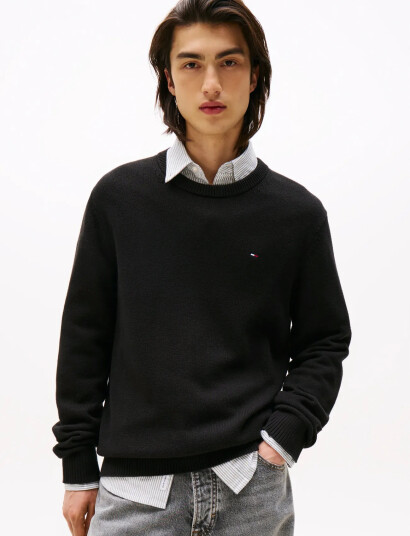 Tommy Jeans Tjm Slim Ess Sweater Ext - Black - L