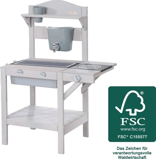 Roba Outdoor Play Kitchen Grey 65X35X88.5CM Roba Outdoor Play Kitchen Grey 65X35X88.5CM