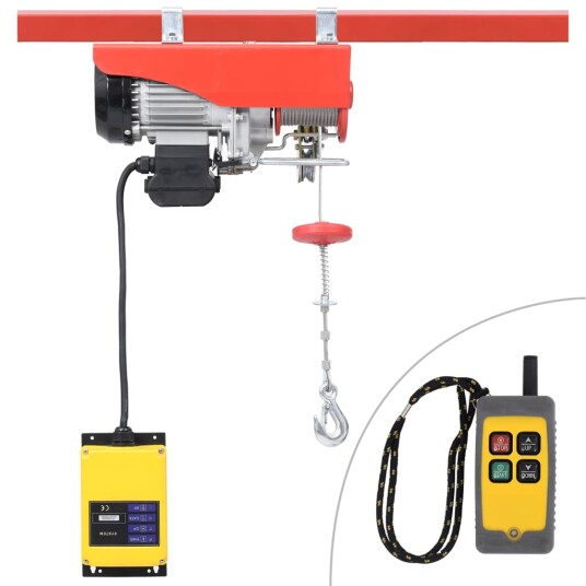 Elektrisk vinsj med trådløs fjernkontroll 1000 W 300/600 kg 146505