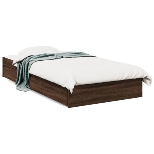 Sengeramme med skuffer brun eik 75x190 cm konstruert tre 8721102623721 Sengeramme med skuffer brun eik 75x190 cm konstruert tre 8721102623721