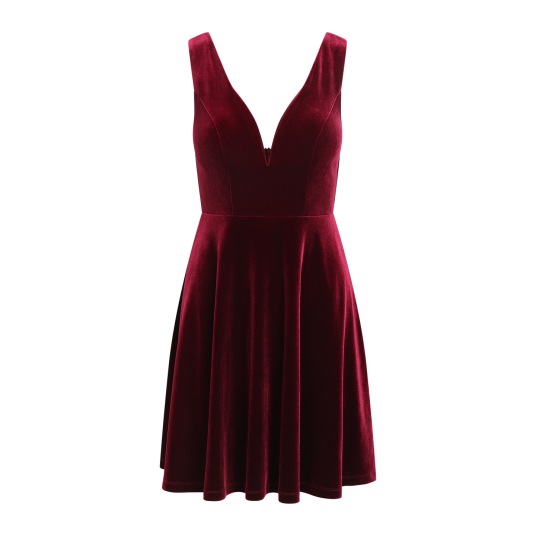 Ginza Dress Burgundy S Velour deep v neck dress Ginza Dress Burgundy S Velour deep v neck dress