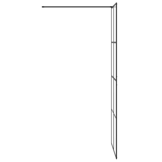 vidaXL Dusjvegg med klart ESG-glass 80x195 cm svart