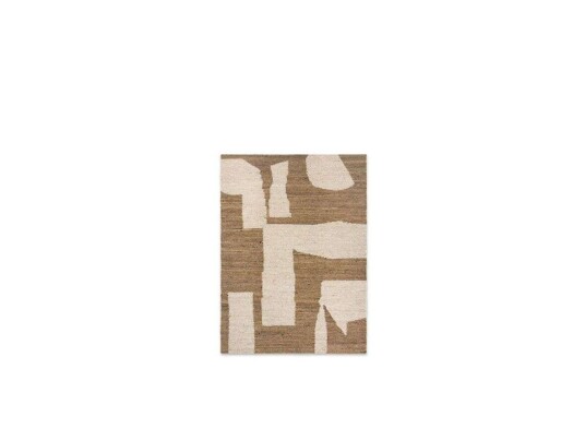 ferm LIVING Piece ullteppe Off-white-Toffee, 140 x 200 cm