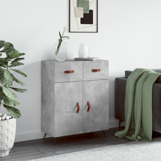 vidaXL Skjenk betonggrå 69,5x34x90 cm konstruert tre vidaXL Skjenk betonggrå 69,5x34x90 cm konstruert tre