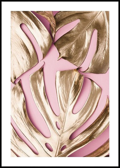 Golden Monstera №4 Plakat Plakat / 100x150cm
