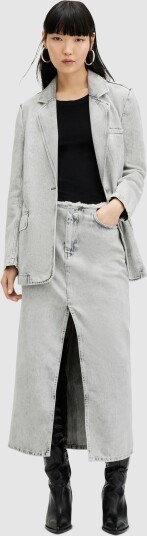 AllSaints Honor Maxi Skirt Grey 36 AllSaints Honor Maxi Skirt Grey 36