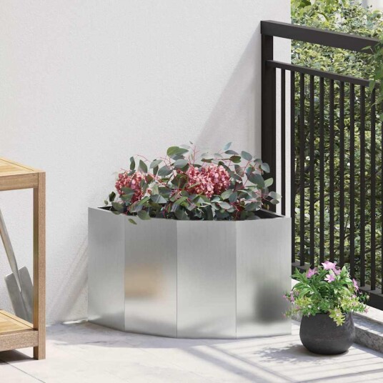 vidaXL Hjørne Plante sølv 45 x 45 x 35 cm Galvanisert stål